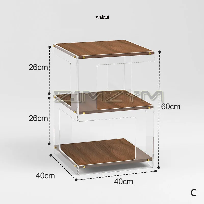 3 Tier Bedside Cabinets Transparent Colorful Acrylic Coffee Table Furniture Display Stand Riser Storage Rack For Decoration