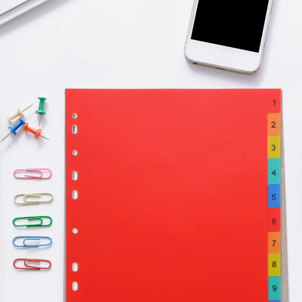 2Sets Cute Aesthetic Binder Dividers Plastic Index Page Dividers with Punch Holes Detachable Tabs for Recipe School Notebook