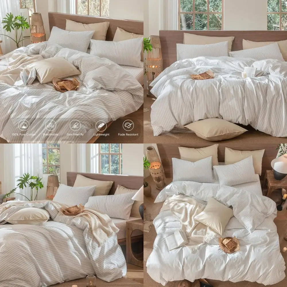 

Комплект пододеяльников Alaska King Size из хлопка в полоску — дышащий, мягкий, 132x120