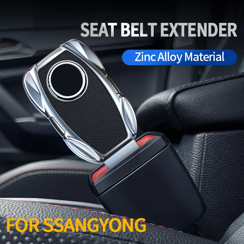 Car seat belt Extender Mirror Metal Extender One-Button Adjustable And Fixed  For SsangYong Musso Rexton Korando Tivoli Air