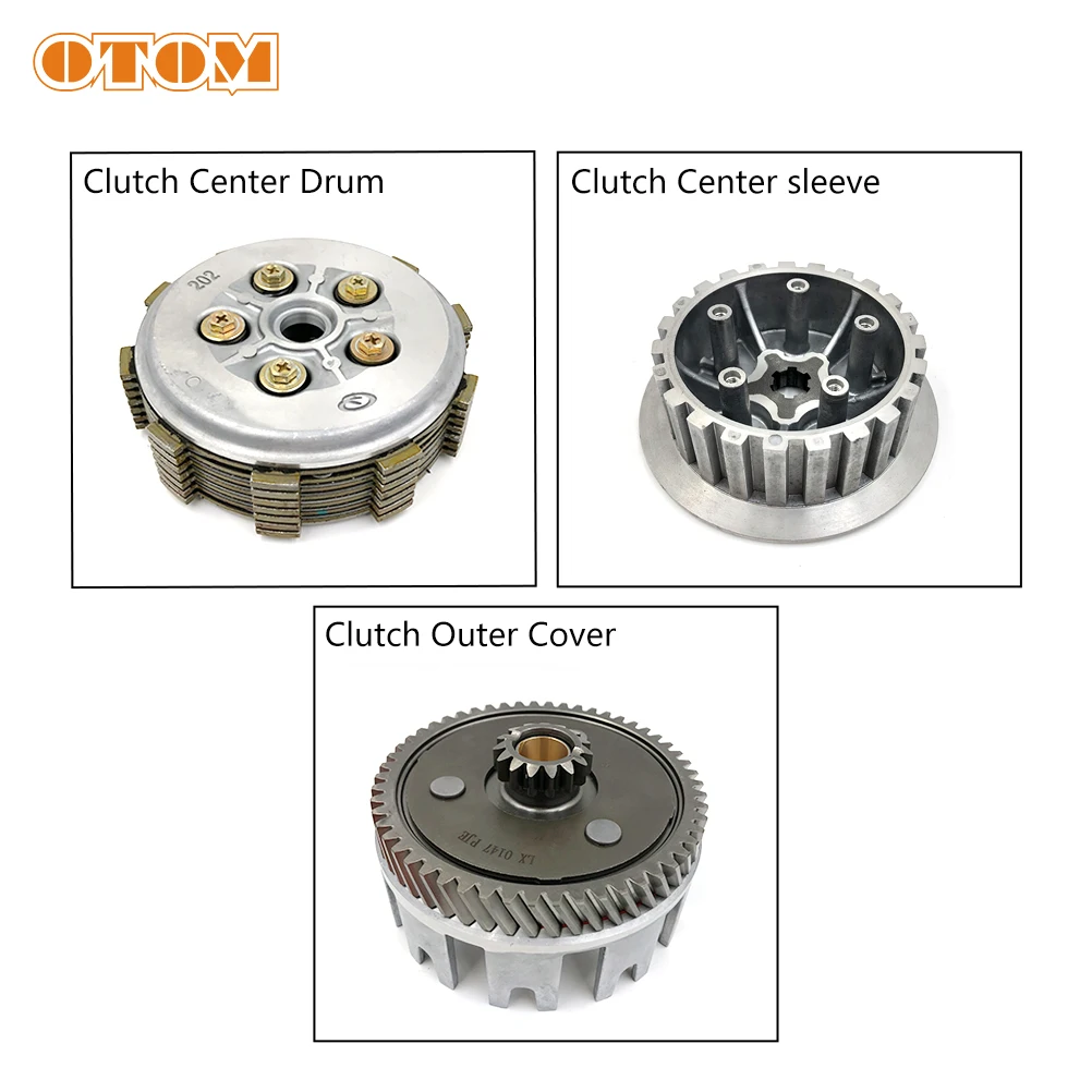 OTOM Clutch Assembly DT230 MT250 Transmission Disc Plate Clutch Pad For YAMAHA Off Road Motocross Engine Parts Center Hub Sleeve