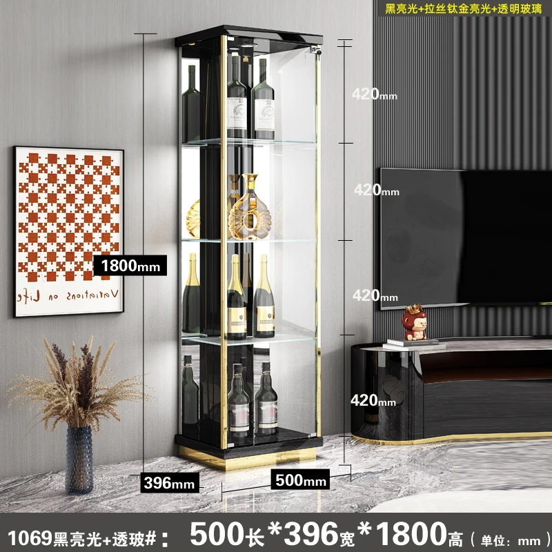 

Light Luxury Wine Cabinet, Living Room, Household Glass Door Display Cabinet, High-end and Atmospheric Wall Storage and Storage