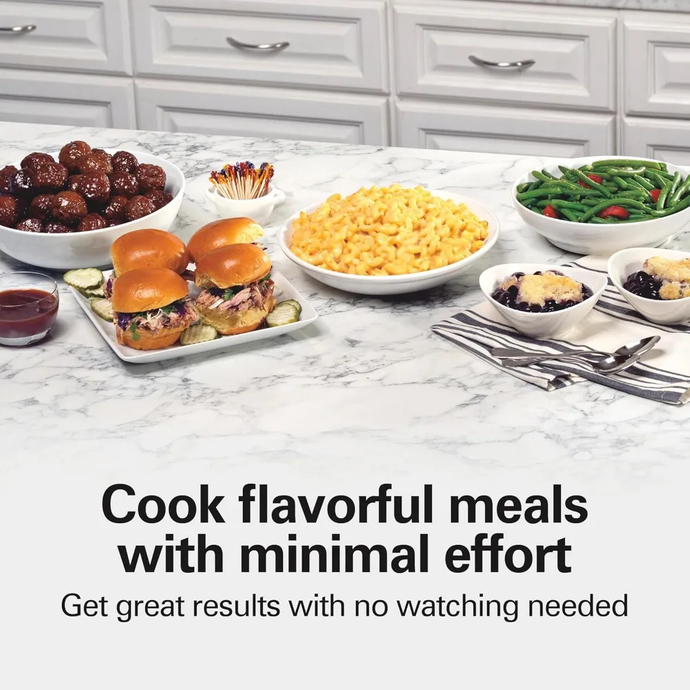 Медленная плита, очень большая 10 литров, портативная портативная с замком крышки, кастрюля, которую можно мыть в посудомоечной машине