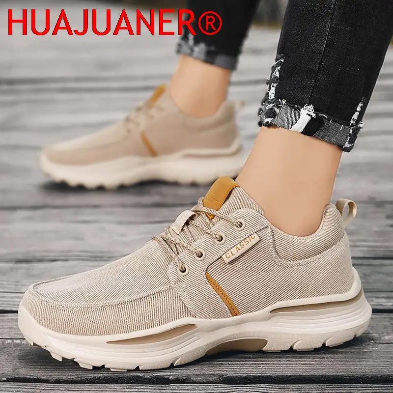 Trending Products Men's Canvas Casual Shoes Lace Up Sneaker for Men Fashion Thick-Soled Dad Shoes Platform Sneakers Big Size 48