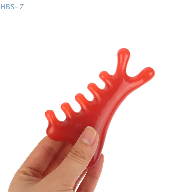 Body Meridian Massage Comb Resin Five Wide Tooth Comb Acupuncture Therapy Blood Circulation Anti-static Smooth Hair Comb