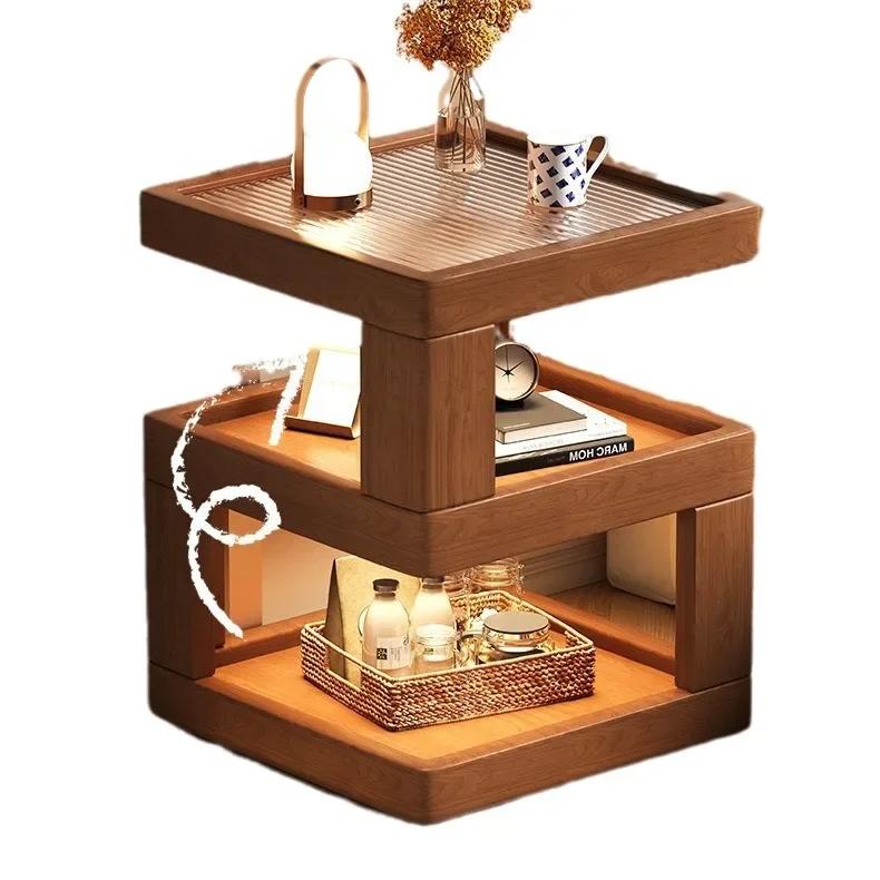 

Solid Wood Bedside Table, Bedroom Creative Bedside Table, Small Apartment Sofa Edge Is Extremely Narrow, Bedside Storage Cabinet