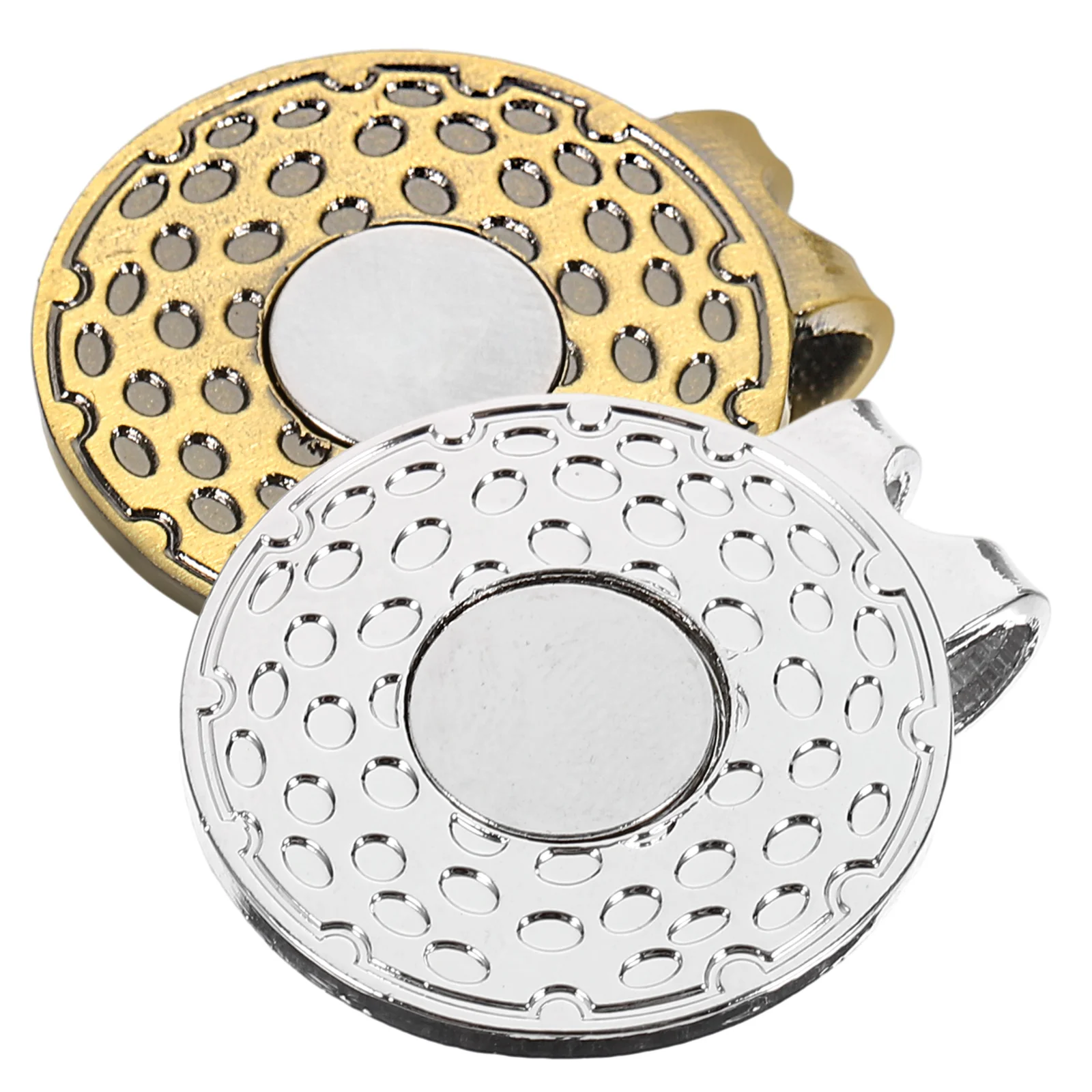 

2pcs Golf Hat Clip 5mm Ball Marker Black Silver 25mm Durable Portable Stylish Accessory Practical Details Useful Golfer Supply