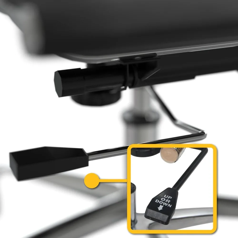 كرسي مكتب تنفيذي مريح من جلد البولي يوريثان طويل القامة مضلع مع ارتفاع قابل للتعديل وميزة دوارة