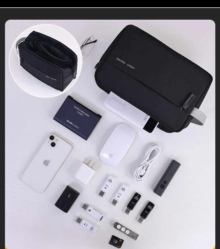 Tragbare Kulturtasche, multifunktionale Aufbewahrungstasche mit großem Fassungsvermögen, leichte Make-up-Tasche, Kosmetik-Organizer, Reiseutensilien – Detail 7
