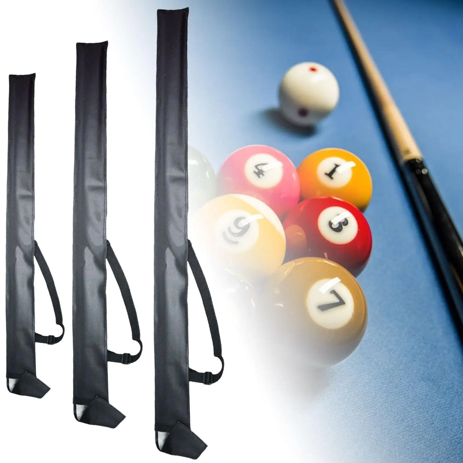 Pool Cue Case Portable Lightweight with Shoulder Strap Wear Resistant Scratch Resistant Protector Storage Pouch Billiard Cue Bag