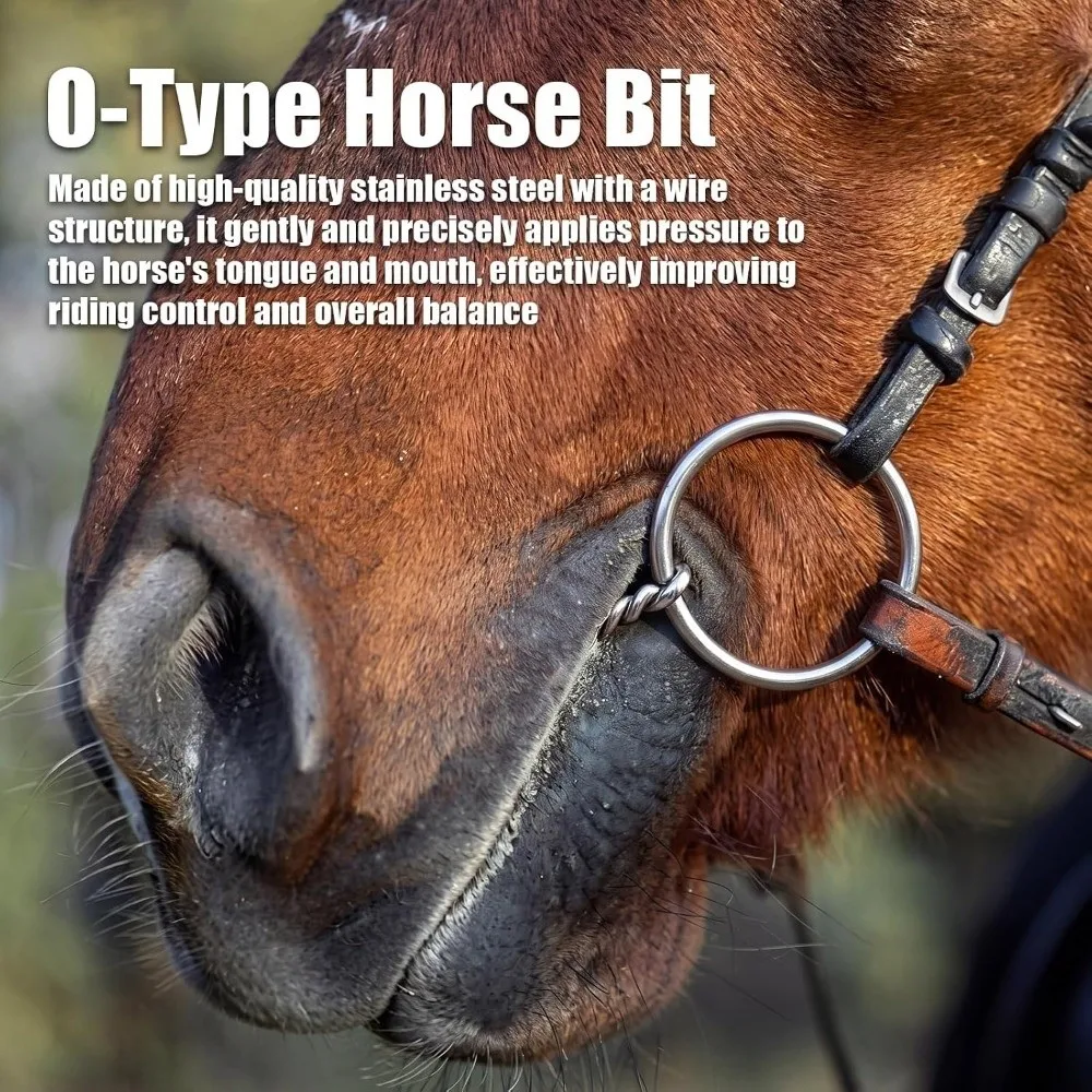 Stainless Steel Professional Snaffle Bit Lightweight Rust Resistant Horse Mouth Bit 295MM Smooth Sliding Action