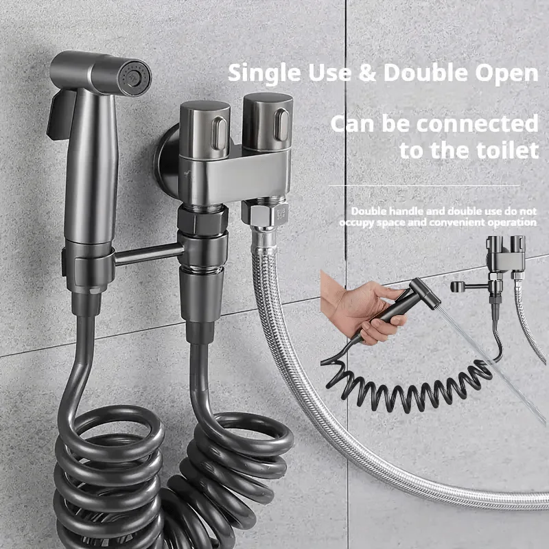 

304 stainless steel one in two out toilet companion set, women's washing machine with installation accessories