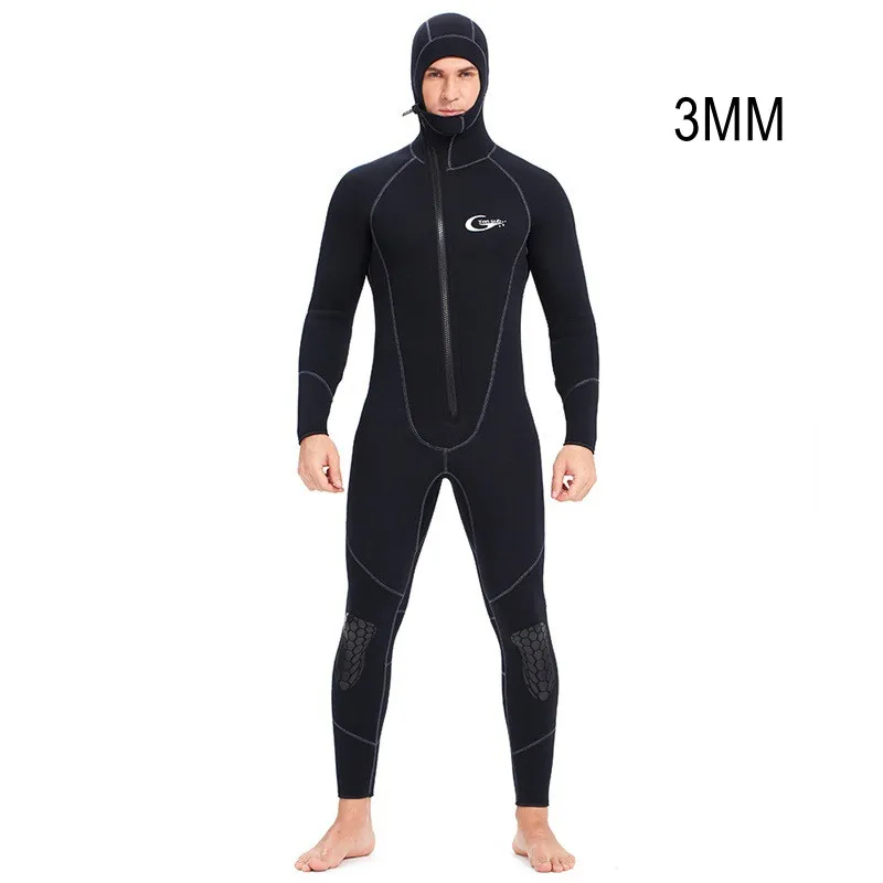 

3MM Neoprene Keep Warm UnderWater Hunting Kayaking Swim Diving Suit Hooded Scuba Snorkeling Spearfishing Drifting Sports WetSuit