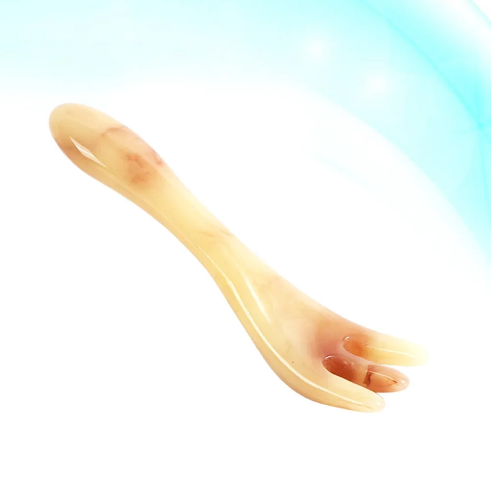 

Портативный нефритовый массажер-гребень с тремя зубцами, ручной работы, легкий инструмент для ухода за лицом, снятия мигрени и отеков, массажный инструмент-коготь для лица