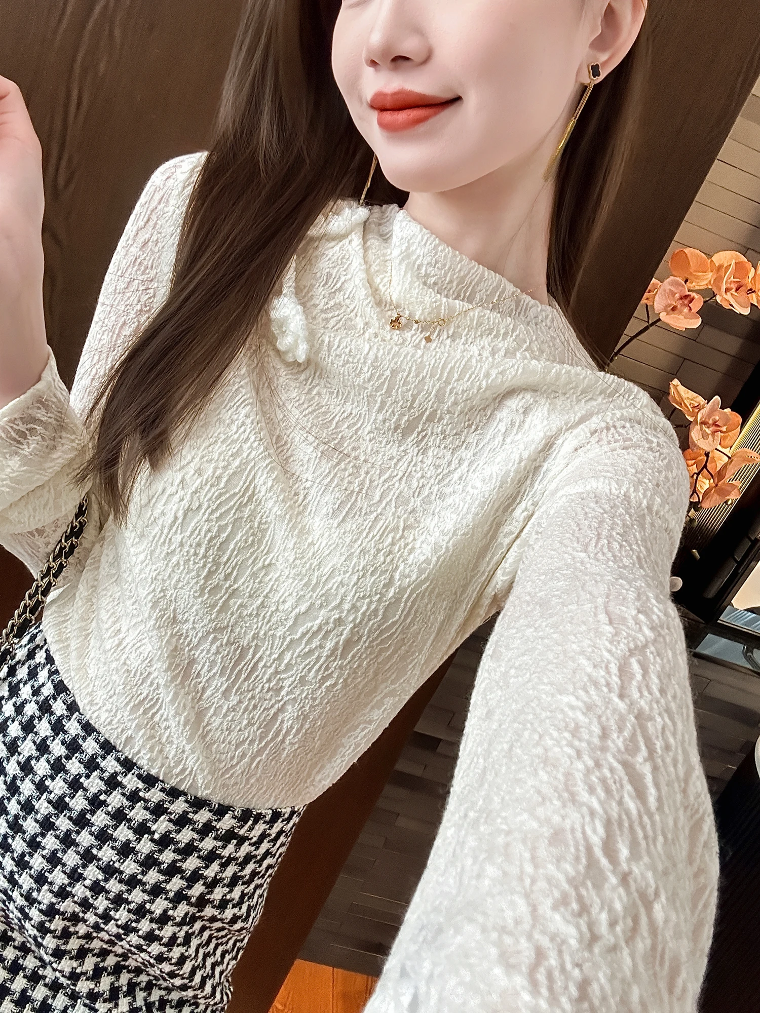 

Белый шерстяной вязаный свитер для женщин: модный, повседневный, очень привлекательный, с легкой фильтрующей пропиткой, в стиле OL.