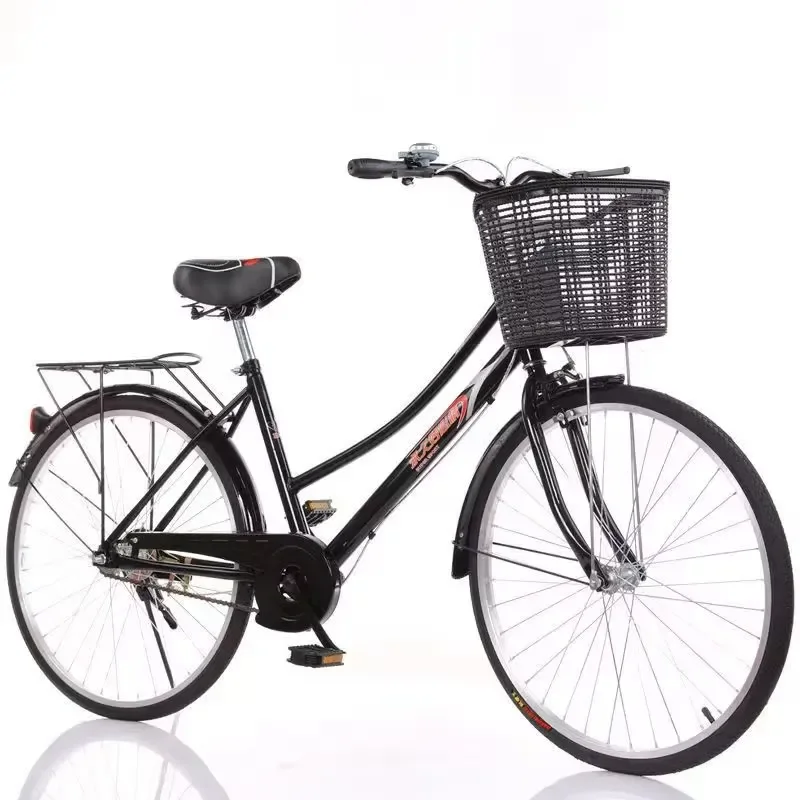 Unisex Lightweight High Carbon Steel Frame 6-Speed Hard Tail Commuter Bike with Plastic Wheels for Men and Women