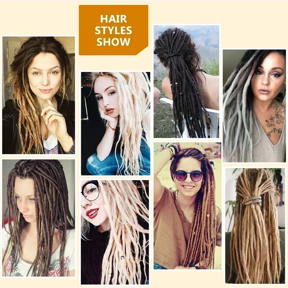 22 Inch Synthetic Dreadlock Extensions 5/10 Strands Hippie Dreads Ombre Color Width Loc Extensions Reggae Style Crochet Hair