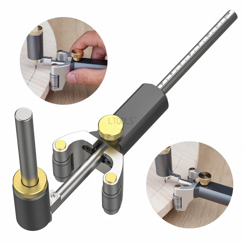Dual-purpose Roda Marcação Gauge Precisão Linear Arc Scriber Desenho de Linha Paralela Madeira Escriba Ferramenta Carpintaria Mark Raspador