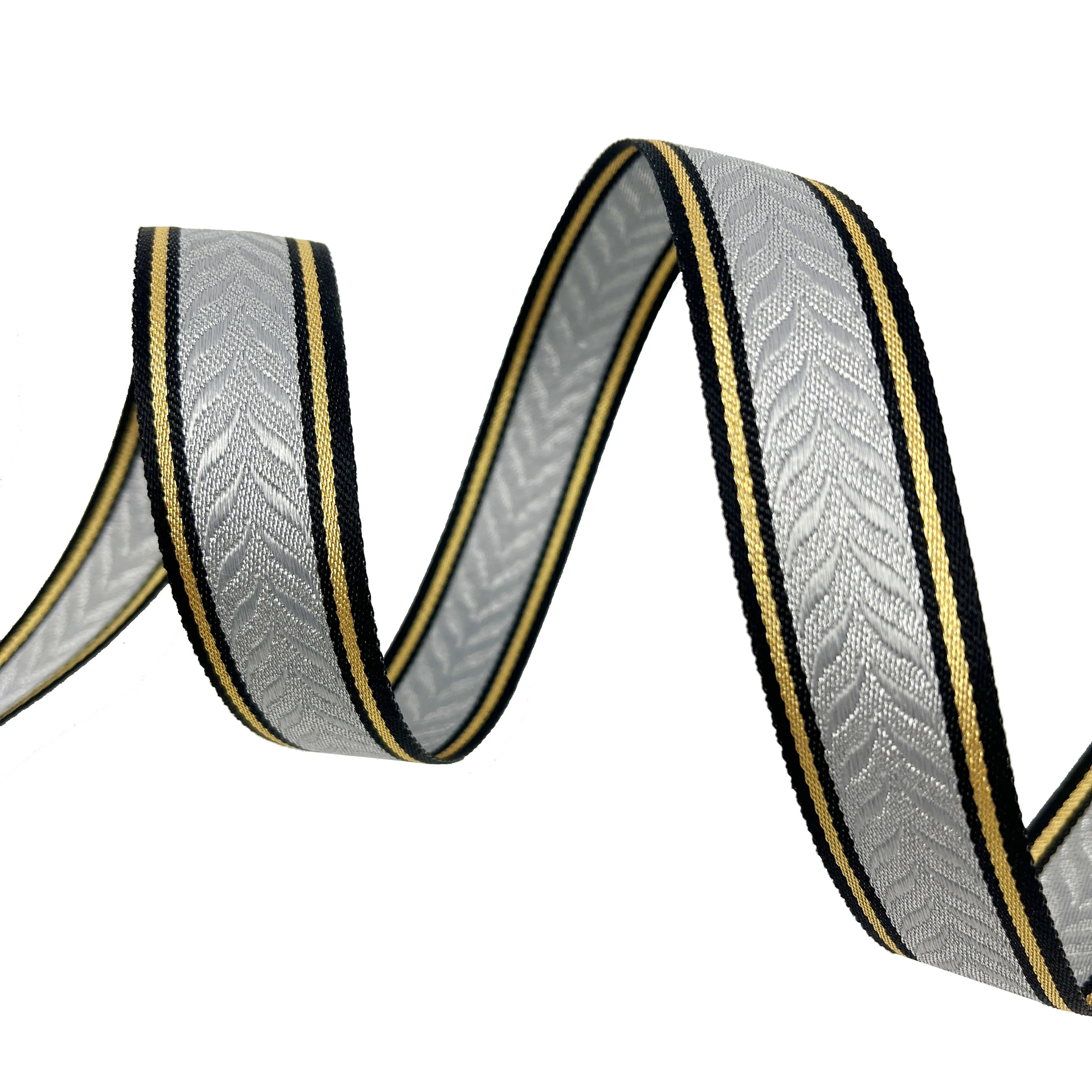 

Новые аксессуары для одежды из золотой и серебряной нити на складе, двухцветный жаккардовый этнический стиль из полиэстера, поставляемый от производителей.