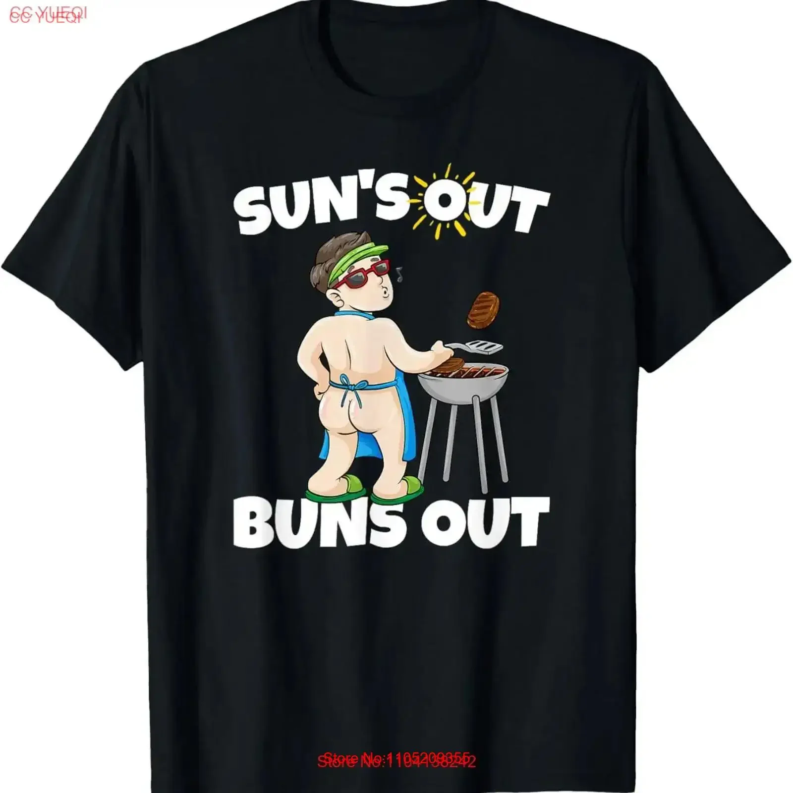 Suns Out Buns I barbacoa extraída carne de cerdo barbacoa asar camiseta vintage lavado Top para uso diario gráfico elegante homme