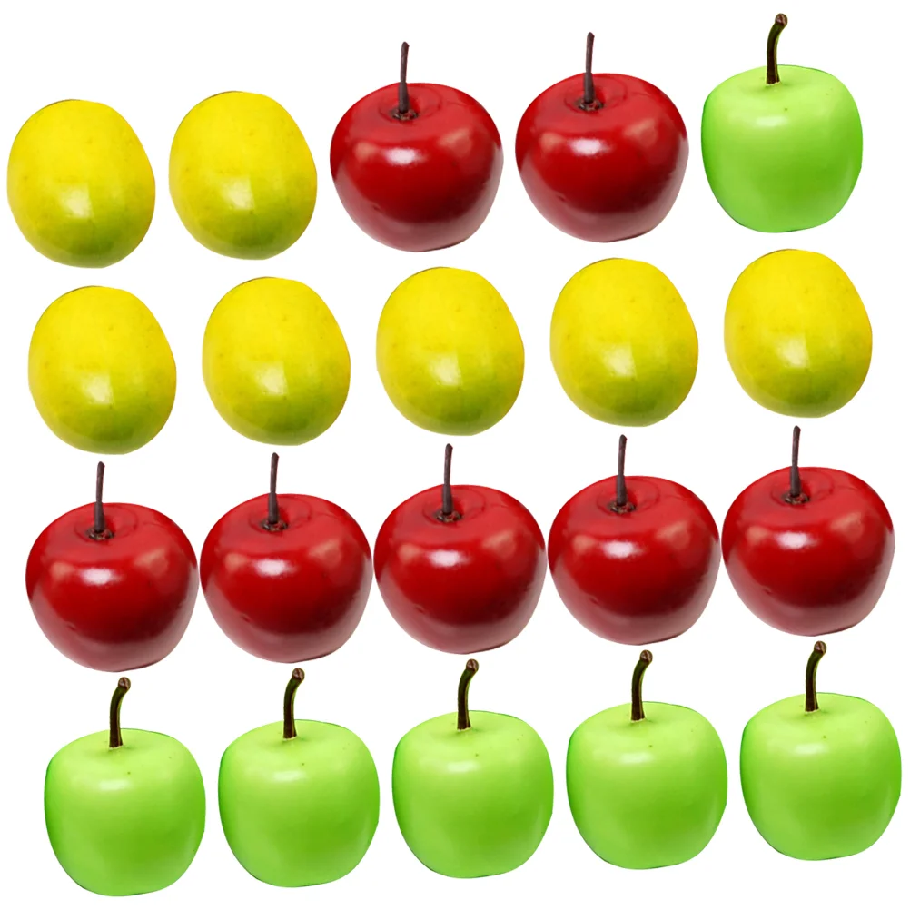 90 Pcs Simulation Apple Decorative Farmhouse Apples Decorations Simulated Mini Artificial Fruits Fake Foams Models Photo Props