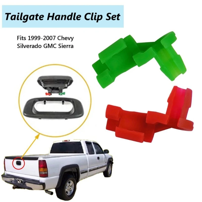 Tailgate Handle Rod Clip Left & Right Rod Retainer Clips Pair Retainer Clips Replacement GTWS