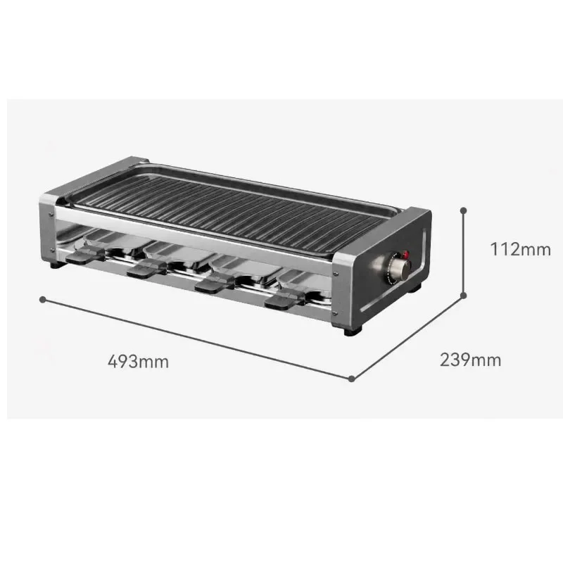 Double Layer Electric Grill Adjustable Temperature Indoor Smokeless BBQ Grilling Machine for Home Skewer Meat Roasting