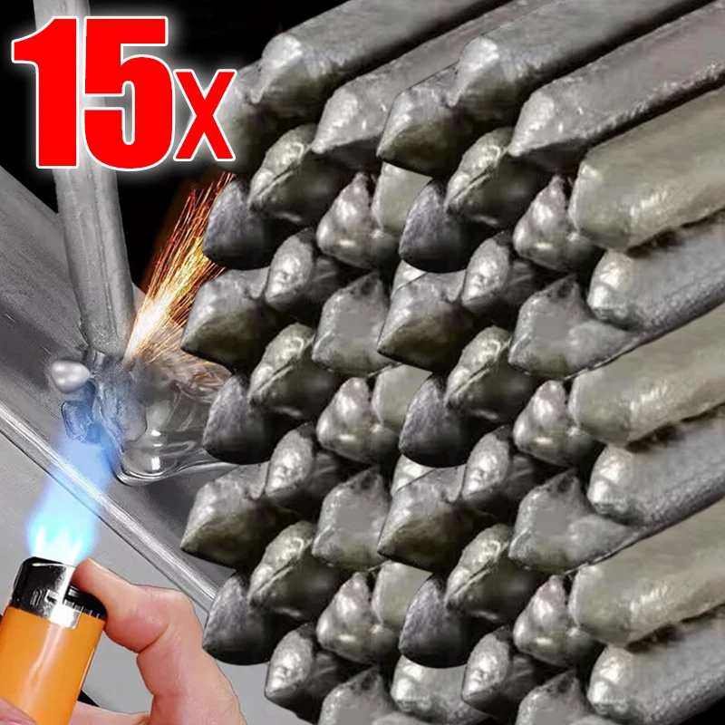 3/15Pcs Low Temperature Easy Melt Welding Rods for Copper Iron Stainless Steel Soldering Aluminum Repairing Holes Weld Bars Kits