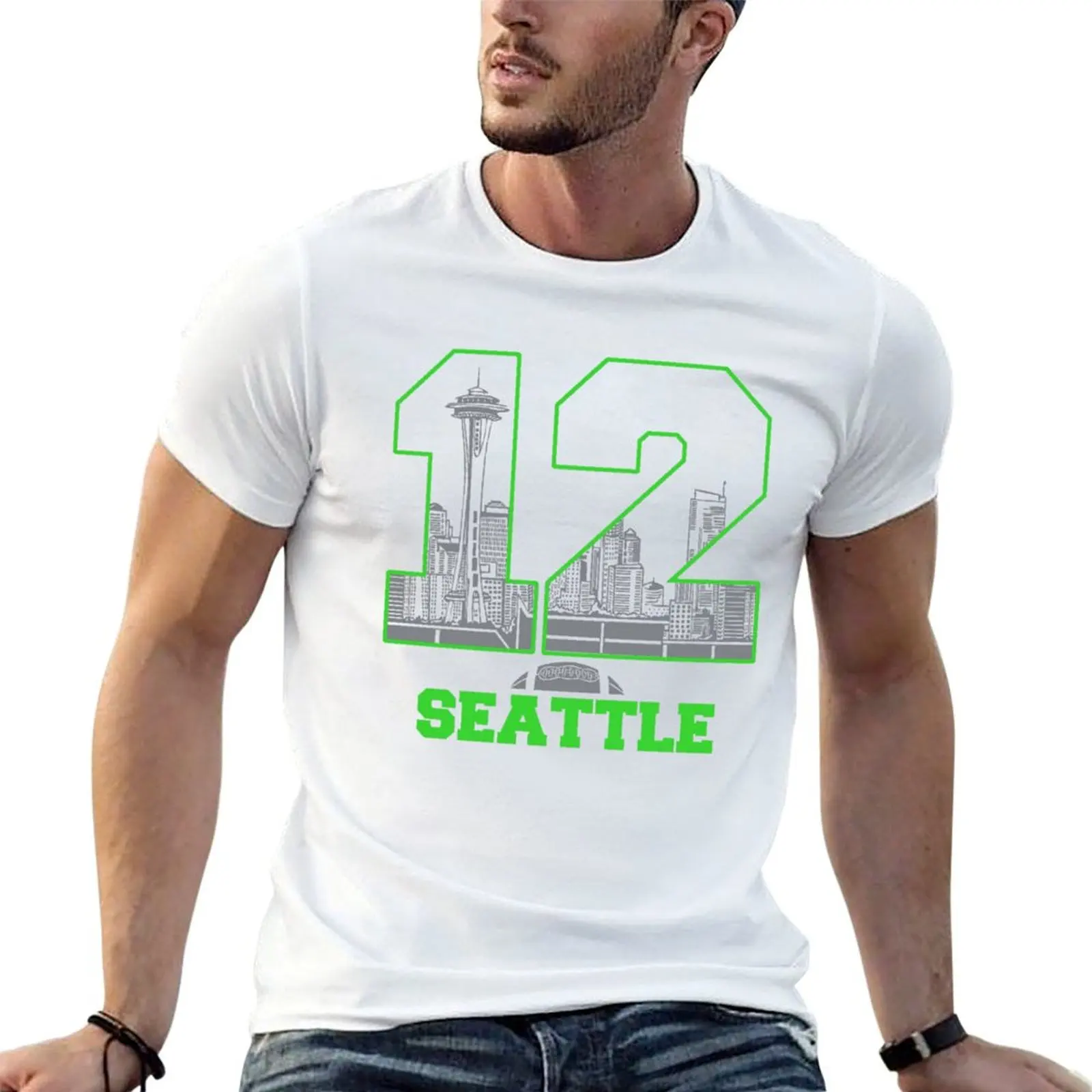 12th Man Seattle Football T-Shirt Breathable Lightweight Summer Top