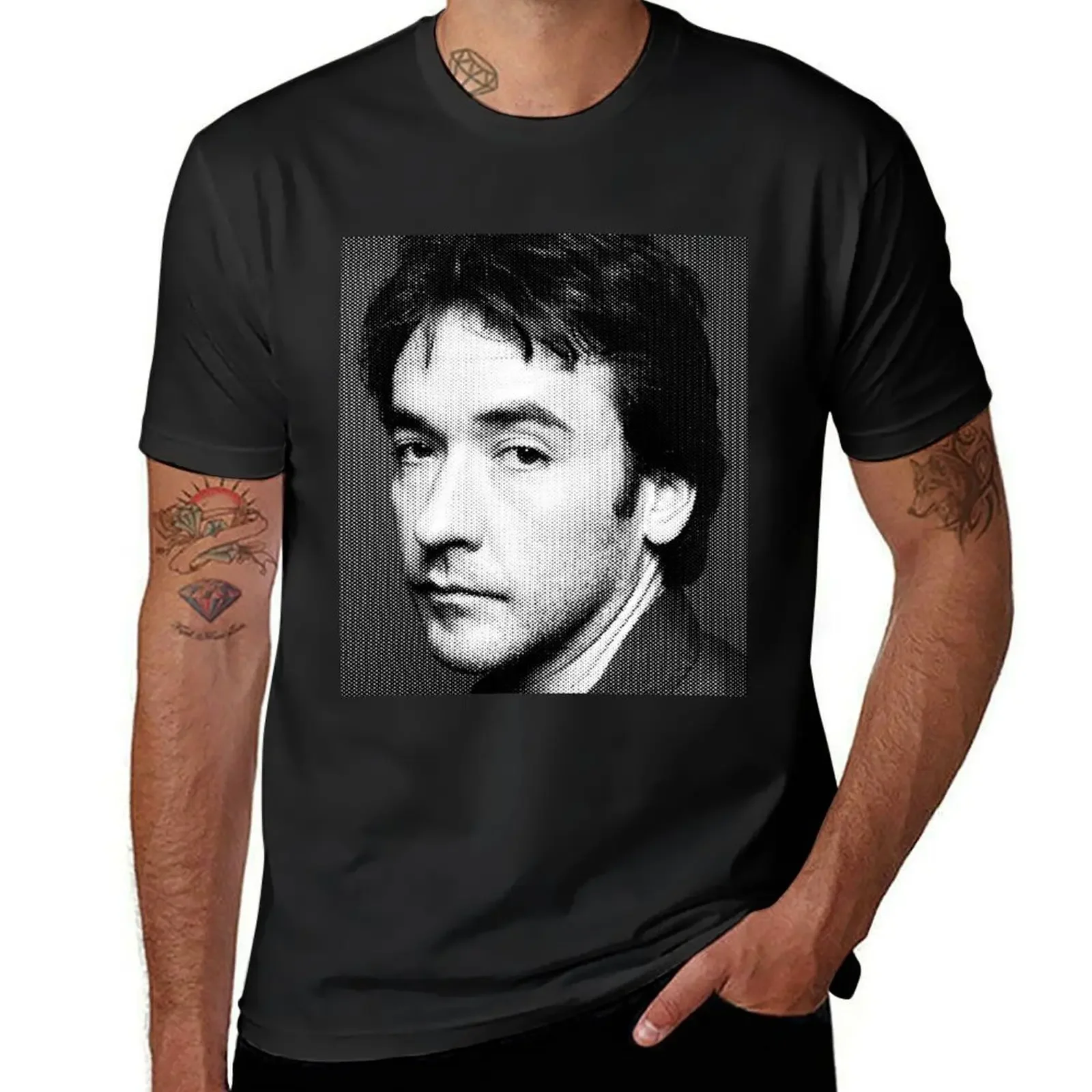 John Cusack Black & White Portrait T-Shirt anime tshirt cotton man t-shirts anime shirts men