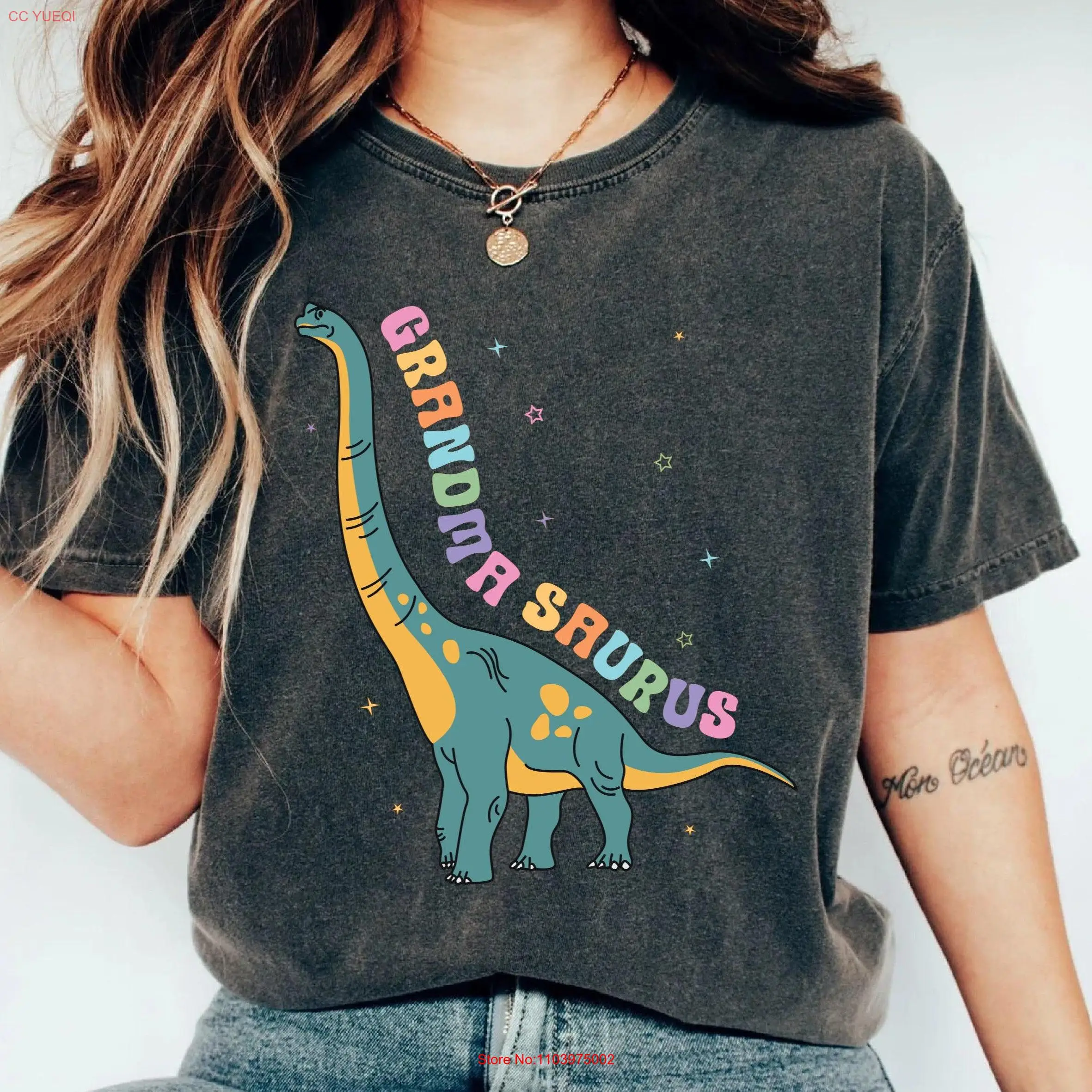 Забавная футболка с бабушкой, саур, динозавр, бабушка, новый день рождения, длинные или короткие рукава Забавная футболка с бабушкой, саур, динозавр, бабушка, новый день рождения, длинные или короткие рукава