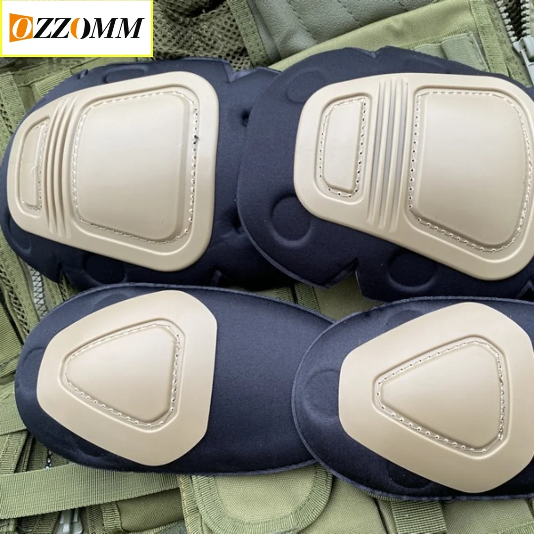 4PCS/Set Tactical Knee Pad Elbow Brace Support Knee Protector, Airsoft Outdoor Sport Working Hunting Skating Safety Gear Kneepad