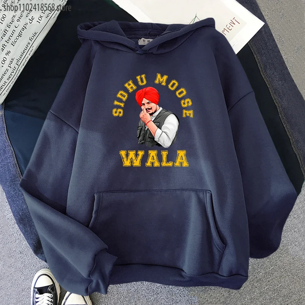 Sidhu Moose Wala Hoodies Retro Mens Sweatshirts Indian Rapper Graphic Pullover Unisex Long Sleeve Aesthetic O-Neck Kpop Clothes