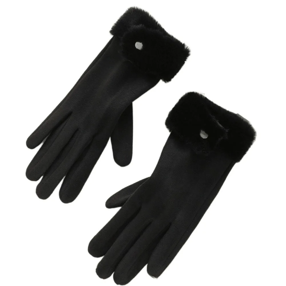

Soft Velvet Gloves Thick Windproof Winter Gloves Solid Color Warm Women Mittens Winter