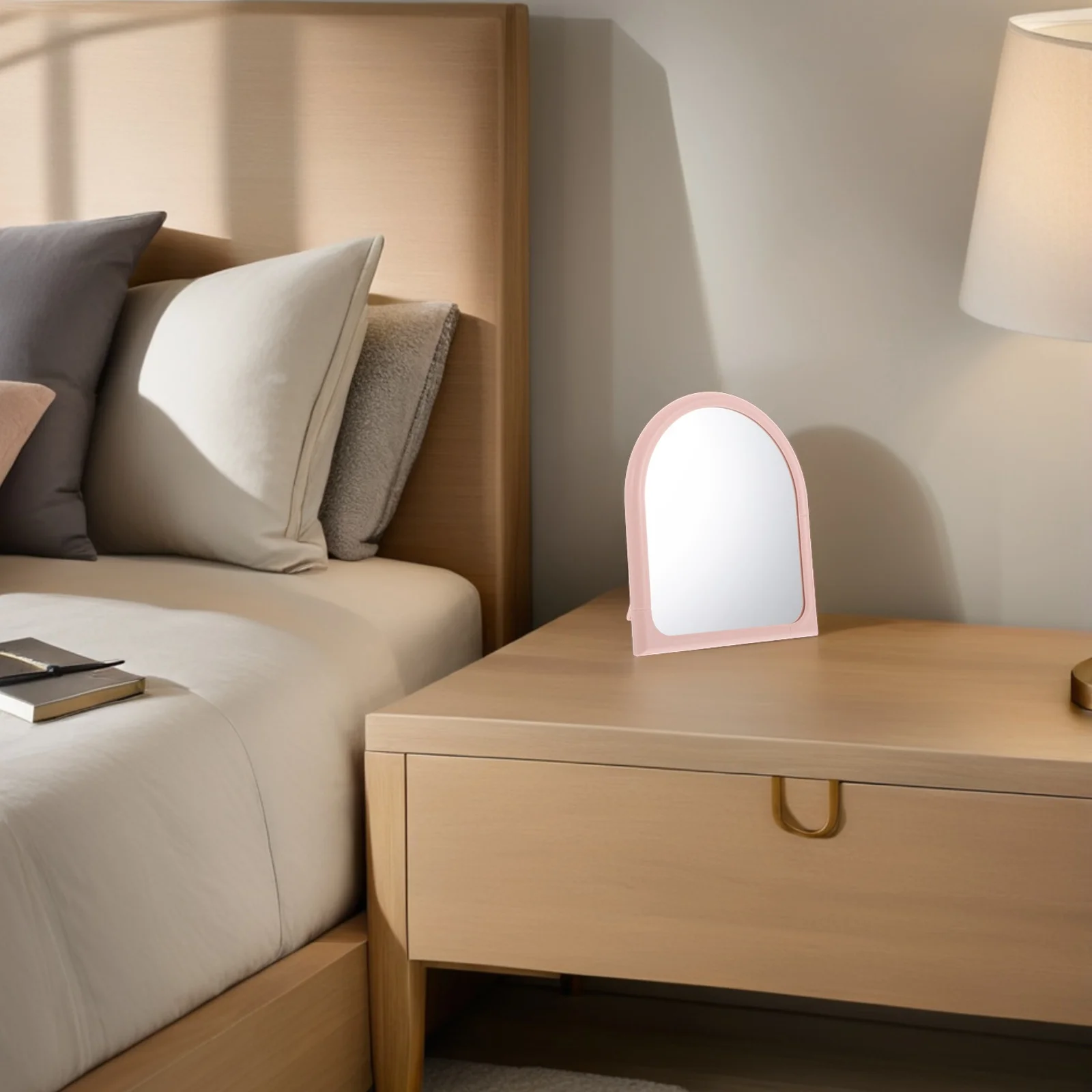 مرآة مكياج محمولة قابلة للطي، سطح انعكاس كبير، متعددة الزوايا، مرآة تجميل قابلة للطي للسفر المنزلي في الهواء الطلق