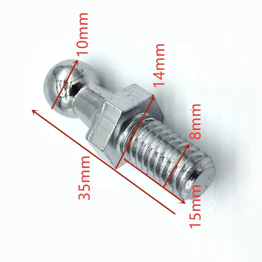 2PCS 10MM M8 M6 Universal Boot Bonnet Gas Strut End Fitting Connector Ball Screw Bolt Pin Joint Valve For Spring Lift Supports