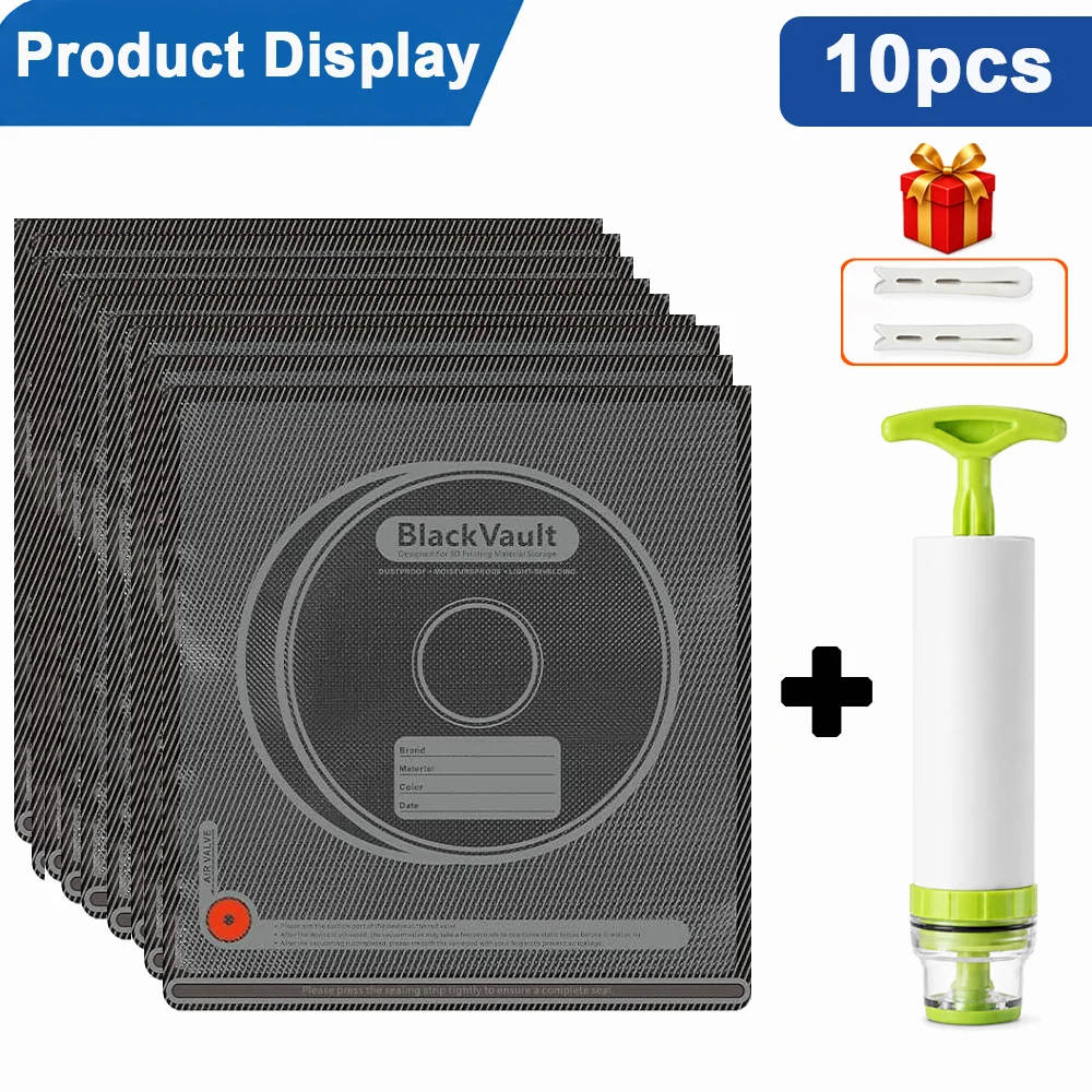 3D-Filament Vakuum-Aufbewahrungsbeutel-Set Lichtundurchlässige Wiederverwendbare Versiegelungsbeutel Staubdicht Feuchtigkeitsbeständig für PLA PETG ABS TPU ASA PA PC DP