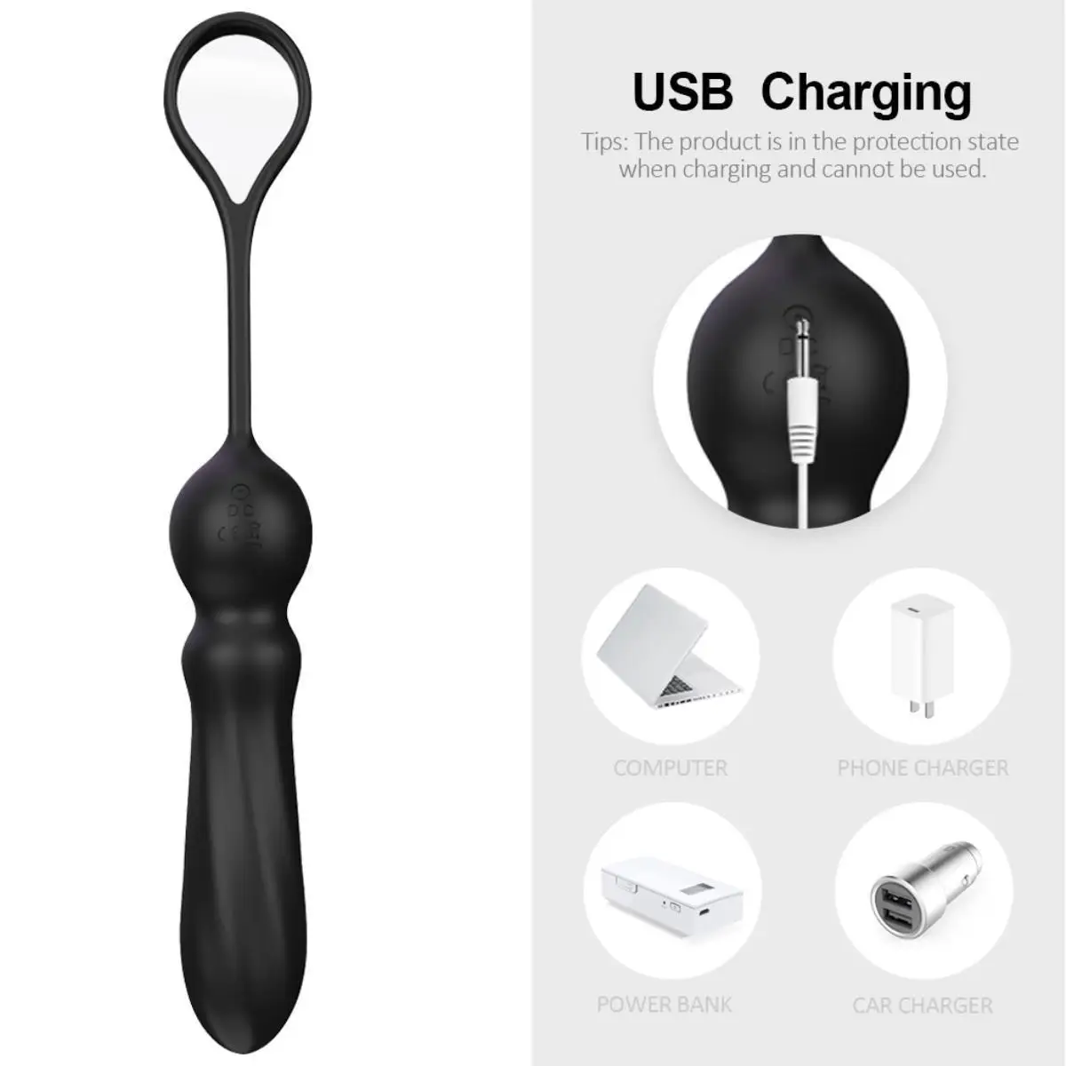 Vibrating Anal Beads Anal   Silicone  with Vibration Modes Graduated Design Anal  Prostate Massager Waterproof Adult Sex Toy for Men, Women and Couples view 3