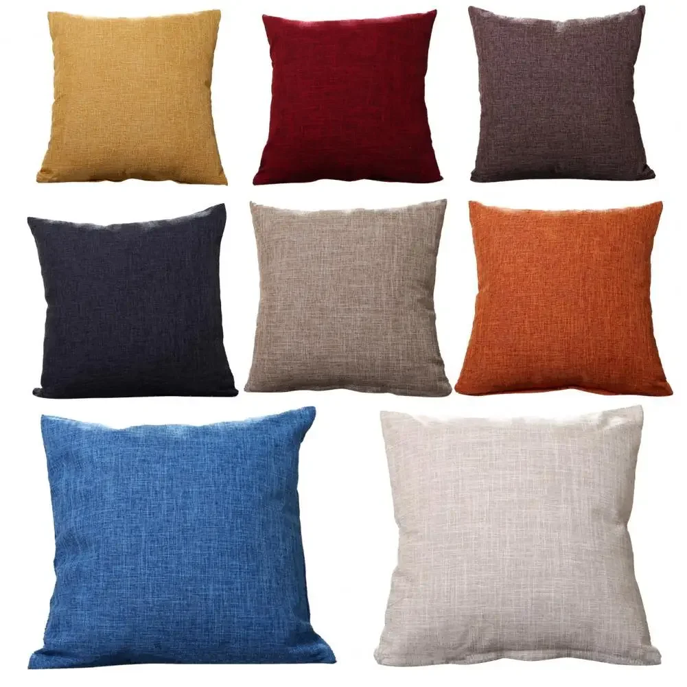 

Solid Color Throw Pillow Case 40*40 Linen Pillowcases Decorative Pillows Cover Cases for Sofa Bed Pillow Cushion Case Home Decor