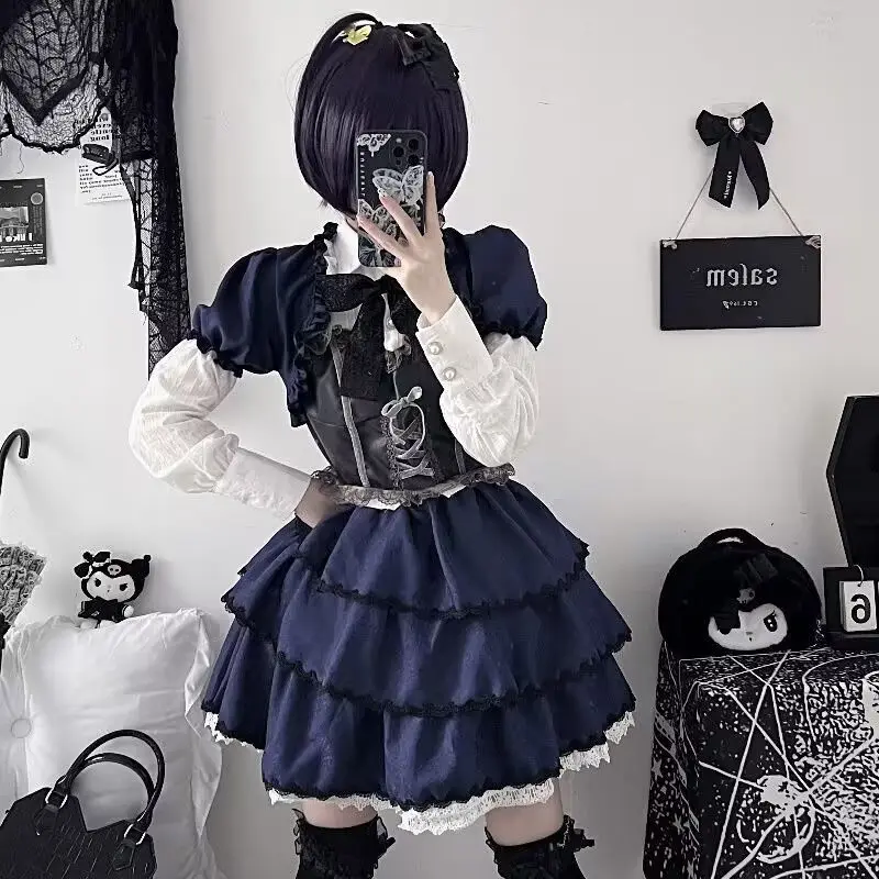 두 번째 질병이 있어도 여전히 데이트해야 합니다. 악의 왕, 진정한 눈 애니메이션 코스프레 고딕 드레스, 새 게임 여섯 송이 꽃