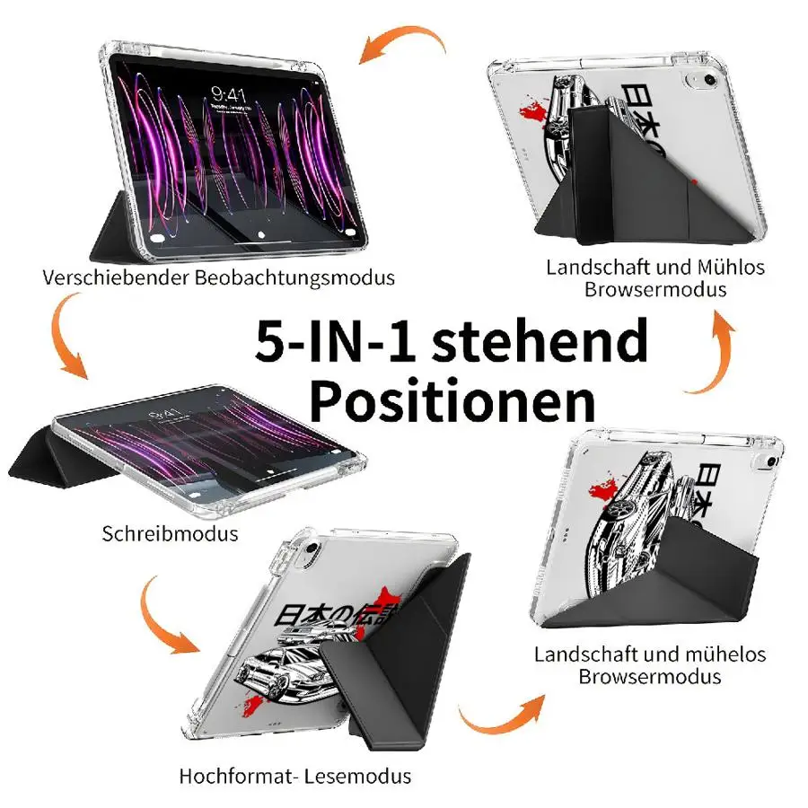 Tokyo Sports JDM Drift Car Tablet Case For iPad Air 4 5 M3 M2 1 2 M4 11inch Pro 2025 Mini 6 7 Pro 11th 10th 9th 8th 7th 12.9inch