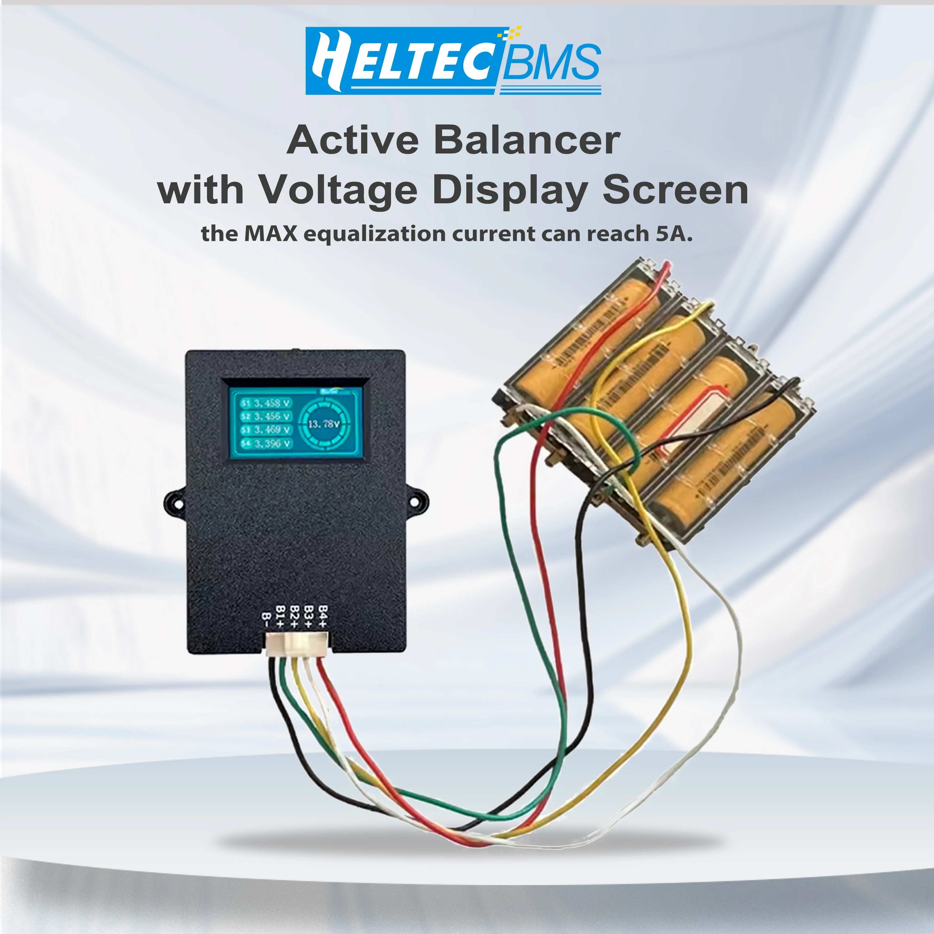 4S 6S active balancer  Lipo/lifepo4/LTO with Voltage Dispaly 5A black shell 12V Lithium Battery Energy transfer Active Equalizer