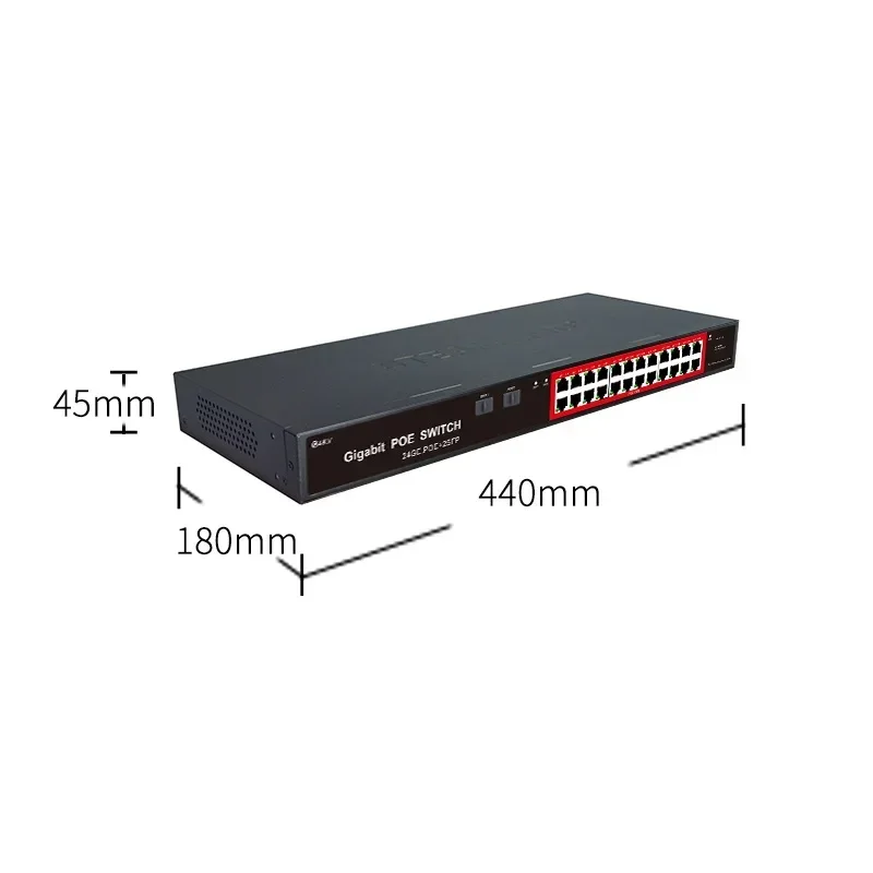 

In Stock CCTV System Unmanaged Poe Switch Digital Video Camera 10 100 1000mbps 24 Port 10G Status Rohs MAC Support Transmission