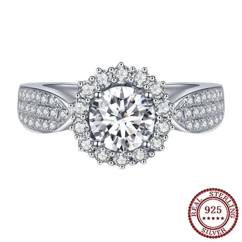 

2025 New Trendy 925 Sterling Silver Classic Temperament Atmospheric Fashion Classic Women Diamond Studded Starry Sky Zircon Ring