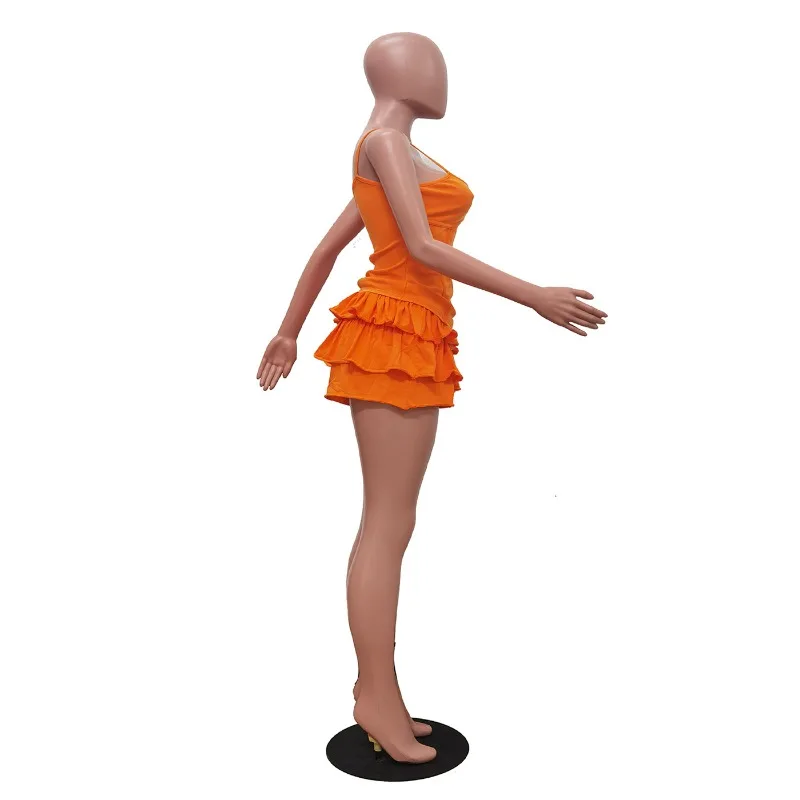 Ensemble 2 pièces délavé pour femmes, haut caraco Sexy + short à volants, jupes, mode d'été, Clubwear, tenues de vacances, culottes