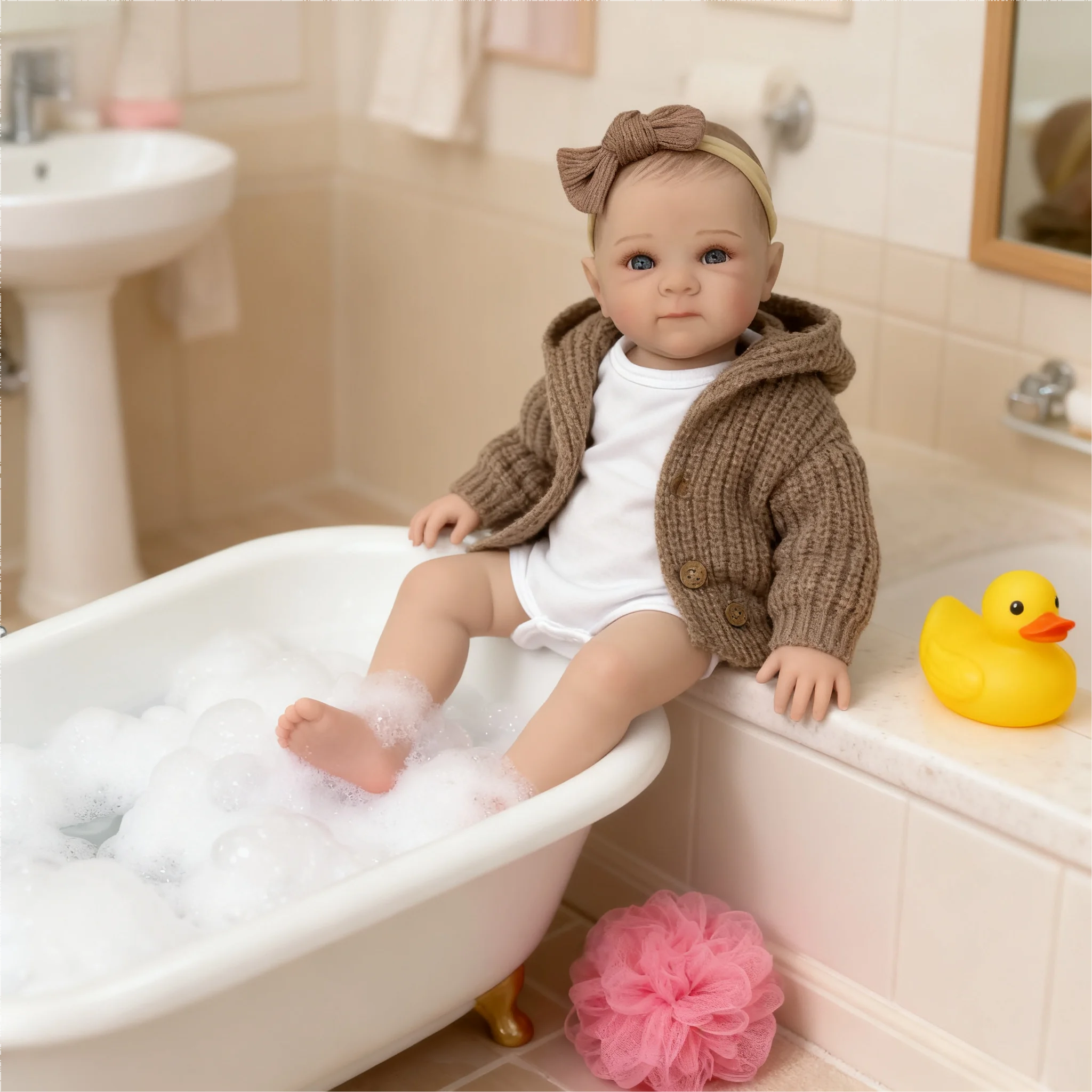 Lalki Reborn o wysokości 45 cm - Realistyczne noworodki, miękki, obciążony korpus, urocza, ruchoma lalka jak z prawdziwego życia - Prezent dla dzieci w wieku 3+