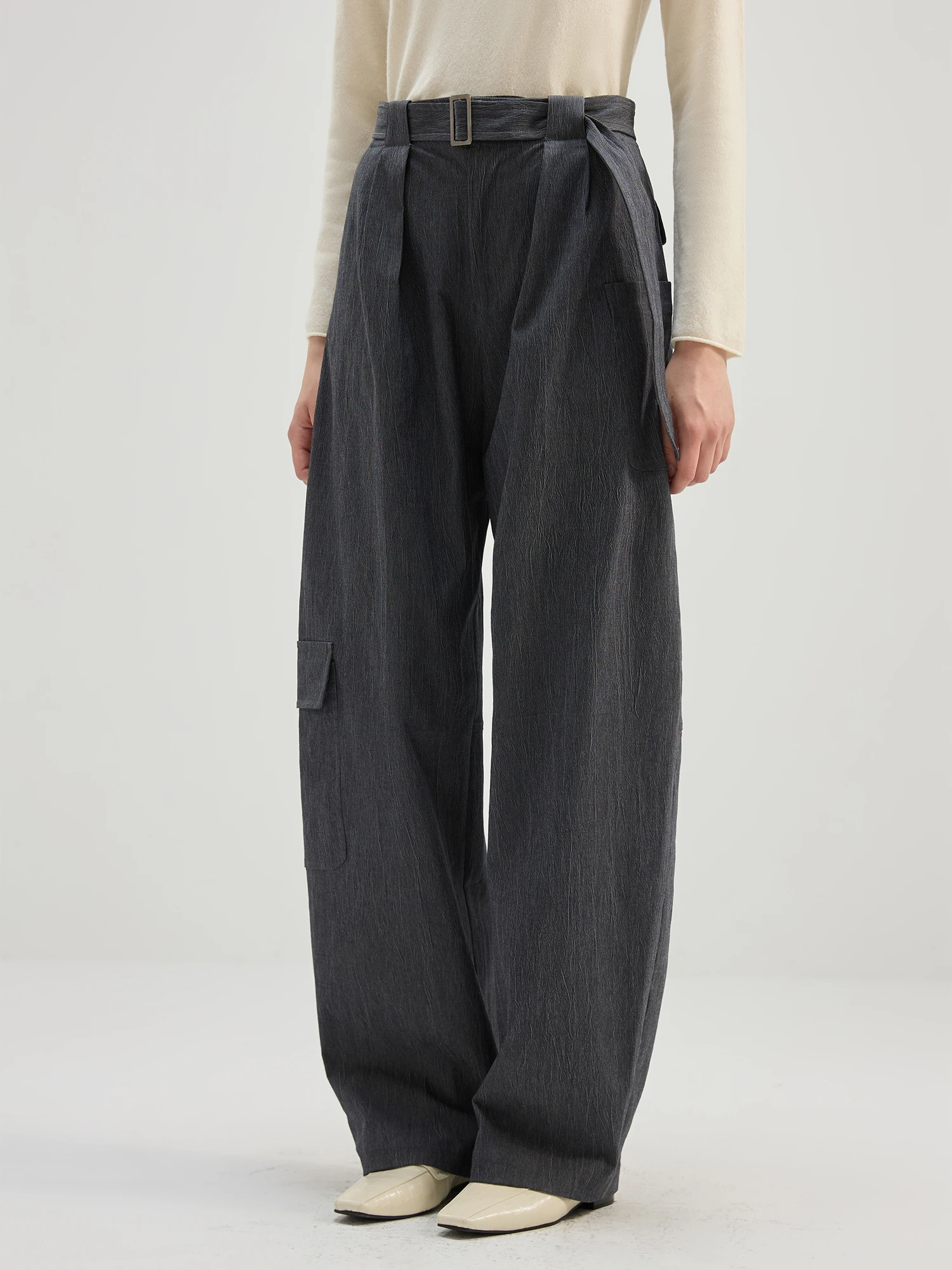 Reatic American Retro Work Pants Women Loose Early Autumn New Casual Straight Leg Wide Leg Pants Cotton Blend Comfortable