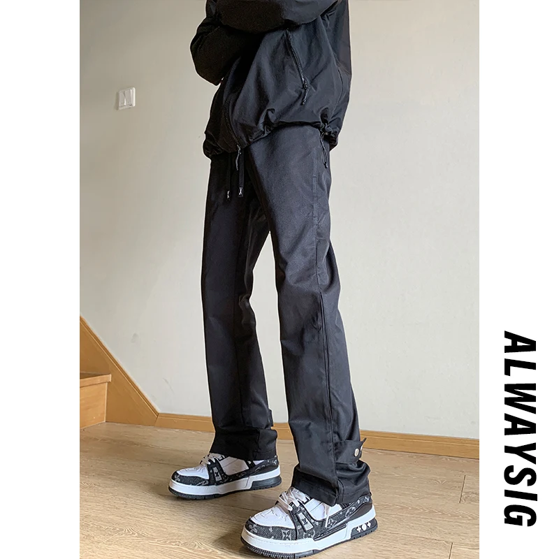 Homme décontracté rétro Sle printemps haute rue Hiphop coupe-vent pantalon confortable coupe ample Anti-rides Spor pantalon