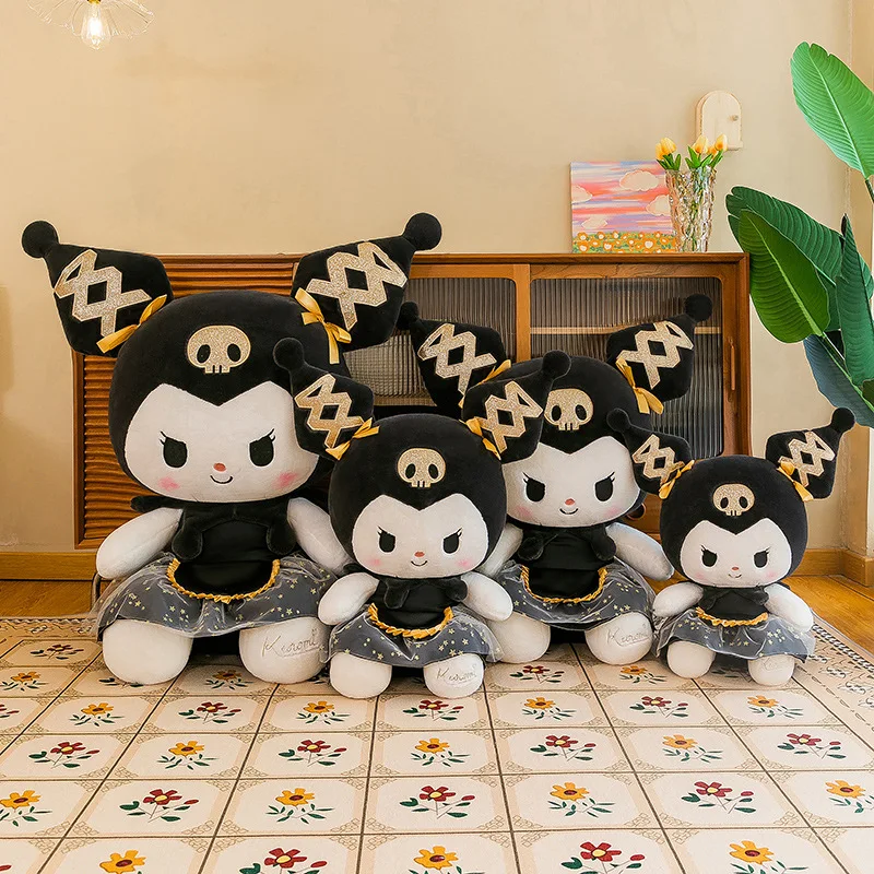 Pluszak Kawaii Kuromi Sanrio, urocza pluszowa lalka Kuromi, wypchana zabawka, słodki pluszak dla dzieci, prezent urodzinowy, uroczy prezent walentynkowy