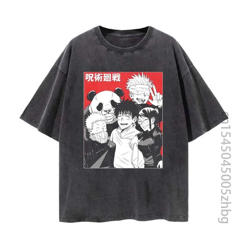 

Jujutsu Kaisen Anime Woman Shirt Streetwear Harajuku Vintage Distressed Tshirt Manga Graphic T Shirt Men Tops Tees